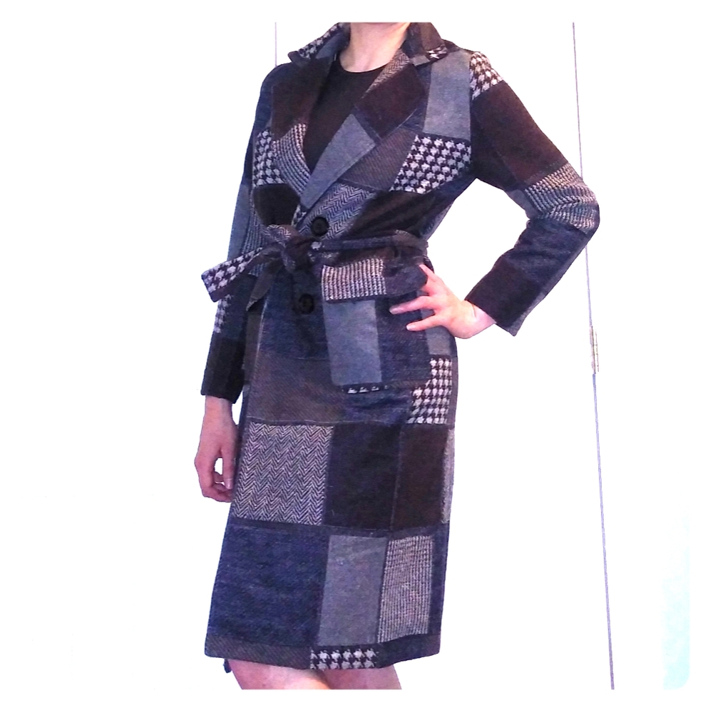 NWOT brown  Patchwork coat